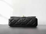 Chanel CF wood handle black leather bag  - 6