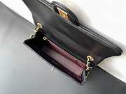 Chanel CF wood handle black leather bag  - 2