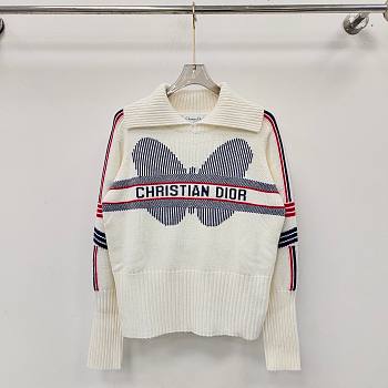 Dior white wool and cashmere knit sweater 