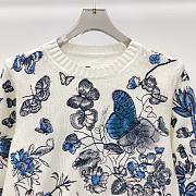 Dior pastel midnight blue butterfly cashmere knit weater - 5