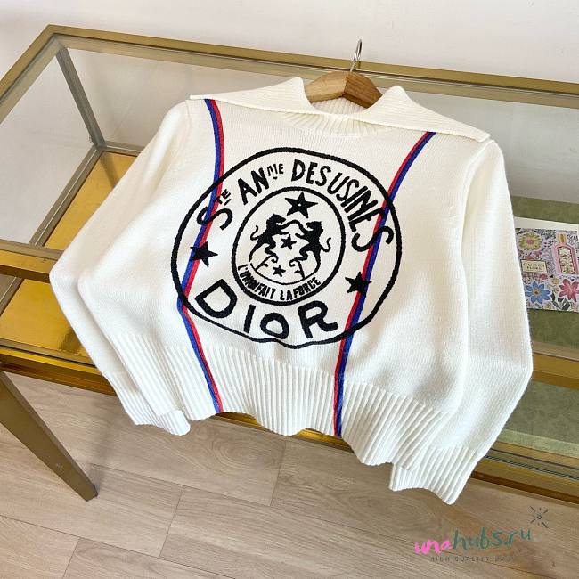 Dior white cashmere knit sweater - 1