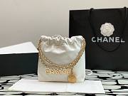 Chanel 22 mini white/ gold tote bag AS3980 - 3