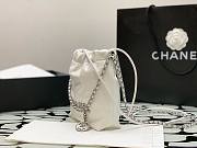 Chanel 22 mini white/ silver tote bag AS3980 - 6