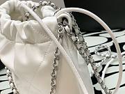 Chanel 22 mini white/ silver tote bag AS3980 - 4