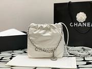 Chanel 22 mini white/ silver tote bag AS3980 - 3