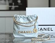 Chanel 22 mini blue/ gold tote bag AS3980 - 1