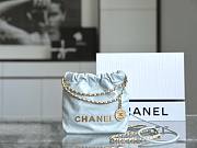 Chanel 22 mini blue/ gold tote bag AS3980 - 5