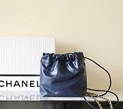 Chanel 22 mini dark blue/ gold tote bag AS3980 - 4