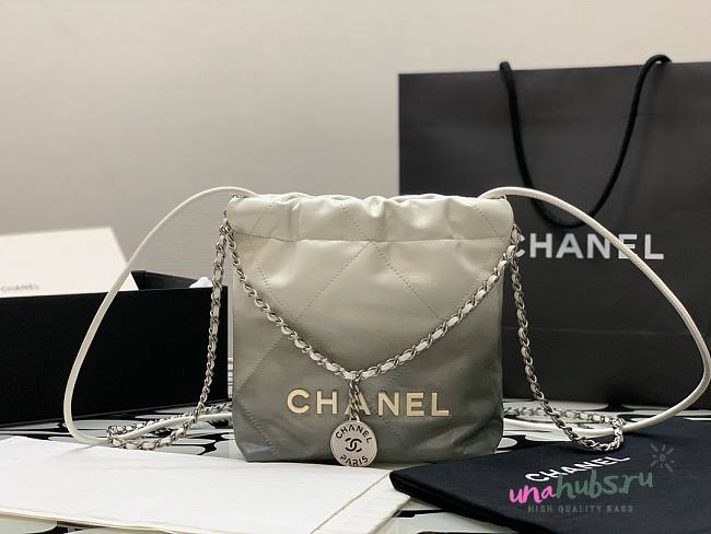 Chanel 22 mini white ombre tote bag AS3980 - 1