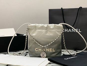 Chanel 22 mini white ombre tote bag AS3980