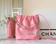 Chanel 22 mini pink / silver tote bag AS3980 - 1