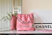 Chanel 22 mini pink / silver tote bag AS3980 - 3