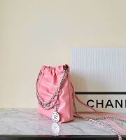 Chanel 22 mini pink / silver tote bag AS3980 - 2