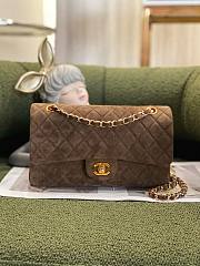 Chanel CF medium double flap suede brown bag - 1