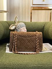 Chanel CF medium double flap suede brown bag - 5