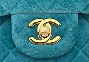 Chanel CF medium blue velvet gold hardware bag  - 4