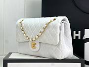 Chanel CF medium white velvet gold hardware bag - 4