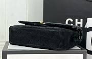 Chanel CF medium black velvet gold hardware bag - 6