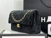 Chanel CF medium black velvet gold hardware bag - 5