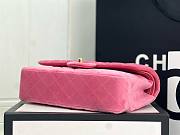 Chanel CF medium pink velvet gold hardware bag - 2