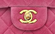 Chanel CF medium pink velvet gold hardware bag - 5