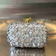 Bottega Veneta Knot intrecciato metallic leather clutch - 1