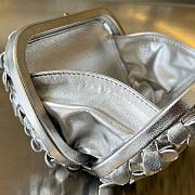 Bottega Veneta Knot intrecciato metallic leather silver clutch - 3