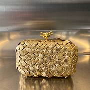 Bottega Veneta Knot intrecciato metallic leather gold clutch - 1