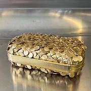 Bottega Veneta Knot intrecciato metallic leather silver hardware clutch - 2