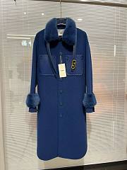 Fendi blue fur long coat - 1