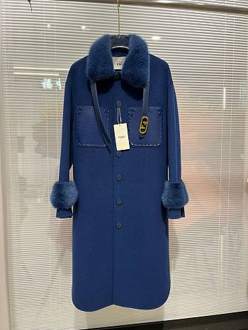 Fendi blue fur long coat