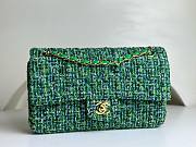 Chanel CF medium green tweed gold hardware bag  - 1