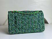 Chanel CF medium green tweed gold hardware bag  - 4