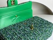 Chanel CF medium green tweed gold hardware bag  - 2