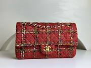 Chanel CF medium red tweed gold hardware bag - 1