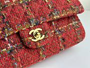 Chanel CF medium red tweed gold hardware bag - 4