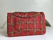 Chanel CF medium red tweed gold hardware bag - 3