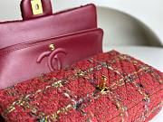 Chanel CF medium red tweed gold hardware bag - 2