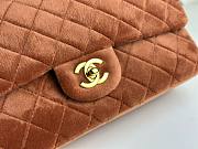 Chanel CF medium brown velvet gold hardware bag - 3