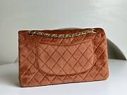 Chanel CF medium brown velvet gold hardware bag - 2