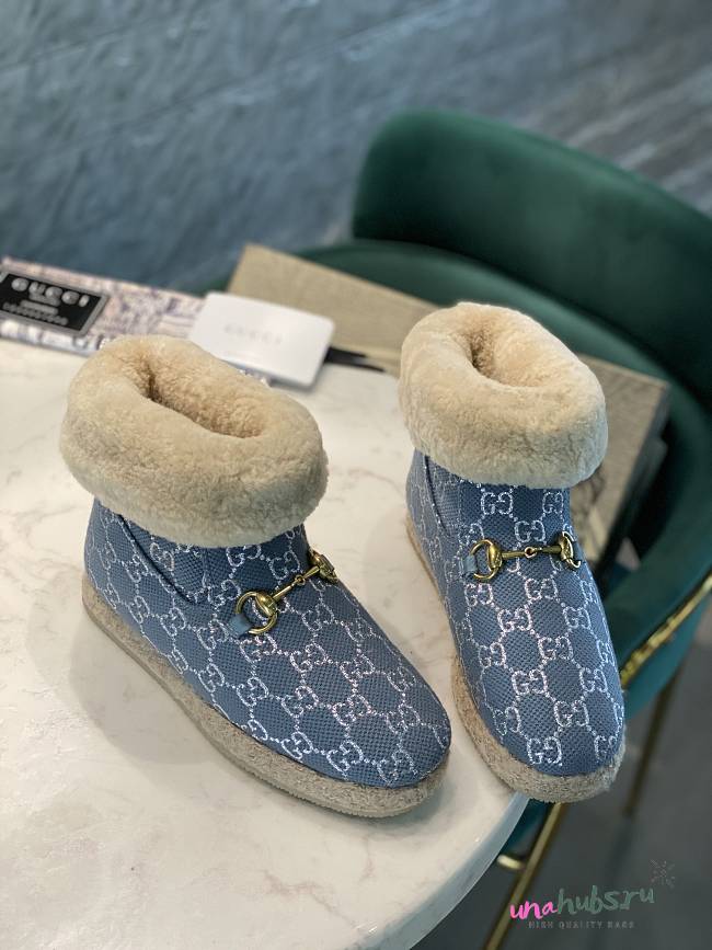 Gucci denim fur boots - 1