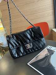 Chanel CF Black Glazed Calfskin Leather Twisted Maxi Bag - 2