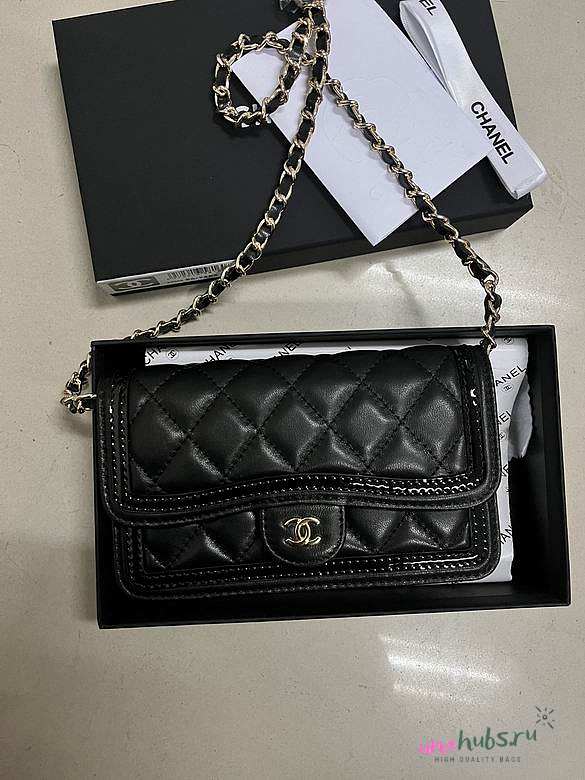 Chanel 23B  Mini Rectangular Two-tone Black Lambskin Bag - 1