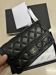 Chanel 23B  Mini Rectangular Two-tone Black Lambskin Bag - 6