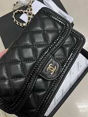 Chanel 23B  Mini Rectangular Two-tone Black Lambskin Bag - 2