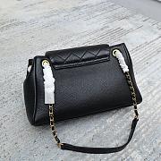 Chanel flap tote black caviar leather bag  - 5