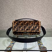 Fendi Baguette Brown Shearling Large Bag - 1