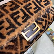 Fendi Baguette Brown Shearling Large Bag - 2