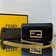 Fendi mini black leather chain wallet - 1