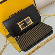 Fendi mini black leather chain wallet - 4